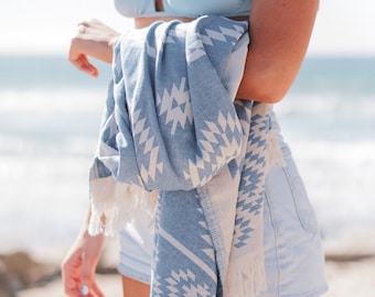 Toalla de playa turca personalizada: nombre bordado a medida, regalo para damas de honor, recuerdo para despedida de soltera, regalo para viaje de chicas.
