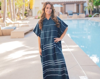 Turkish Towel Surf Poncho, Beach Cover Up for Ultimate Comfort and Quick Drying, Perfect for Surfing, Swimming, and Lounging in Style