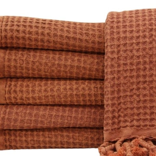 Organic Cotton Waffle Bath Towel Set Hand Towel for Bathroom Etsy