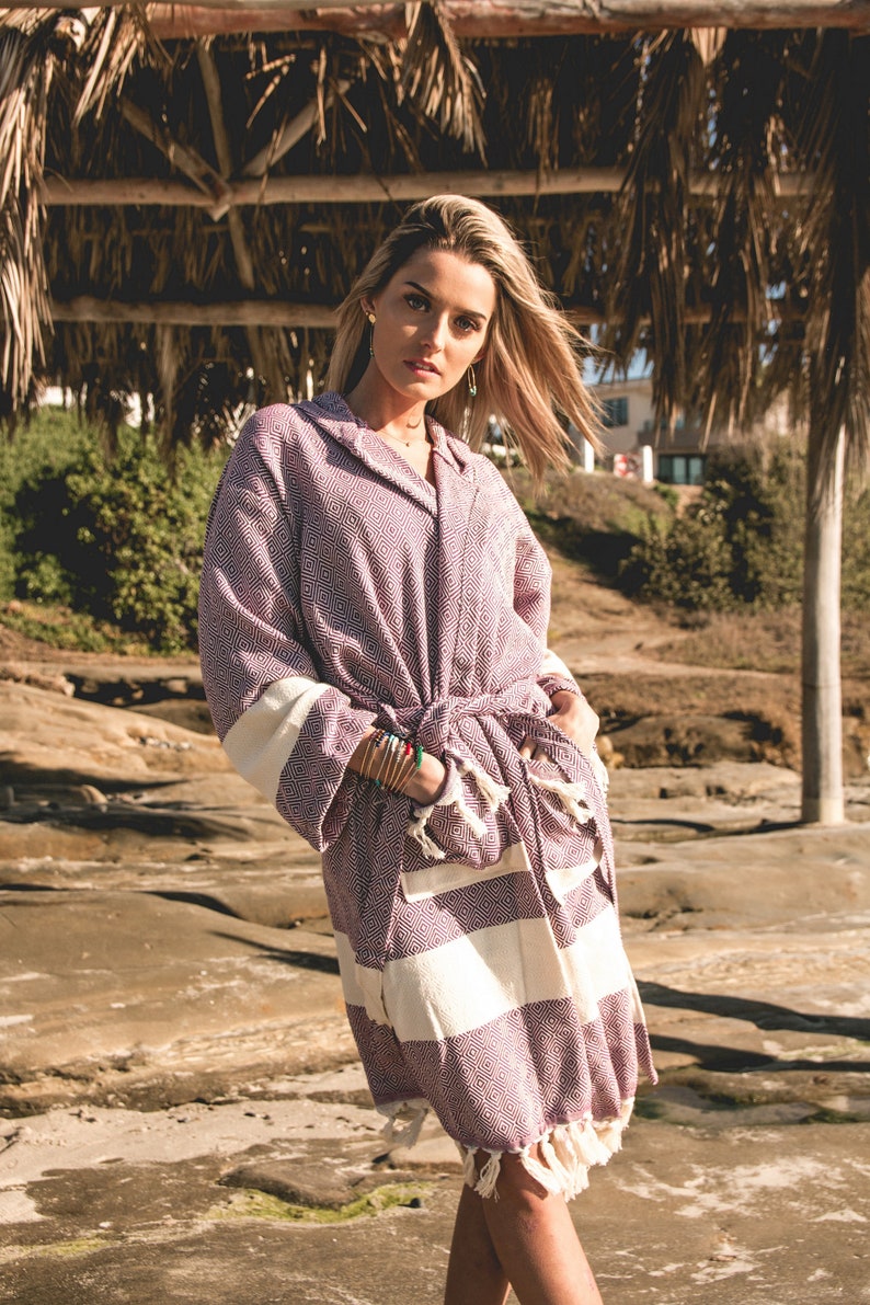 Turkish Bathrobe, Turkish Cotton robe, Gifts For Women, Spa Party Robe, Wedding Robe, Turkish Robe, Beach Robe, Bridesmaid Gift Robe, Purple