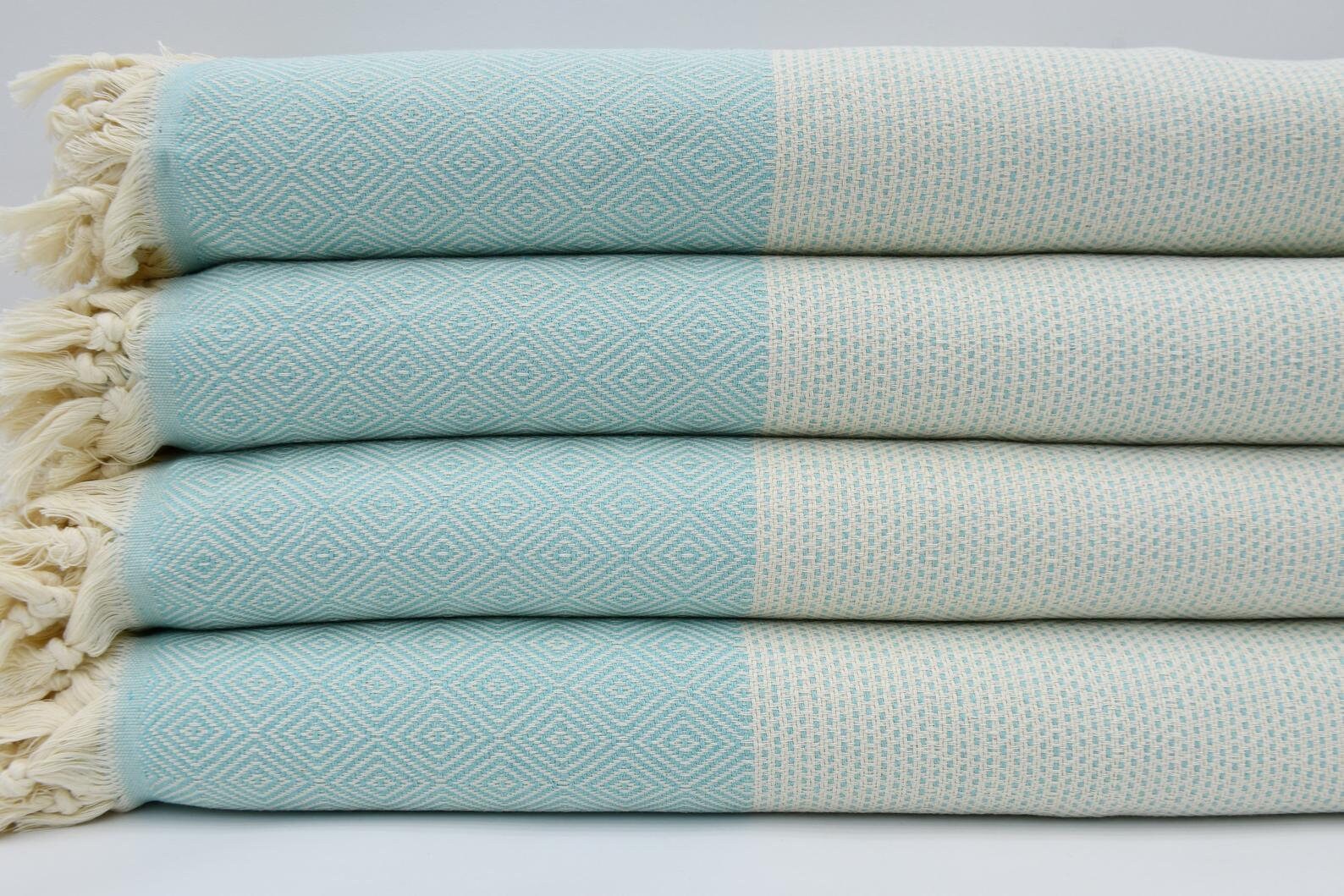 Turkish Towel Turquoise Diamond Towel Cotton Towel Soft Etsy Australia