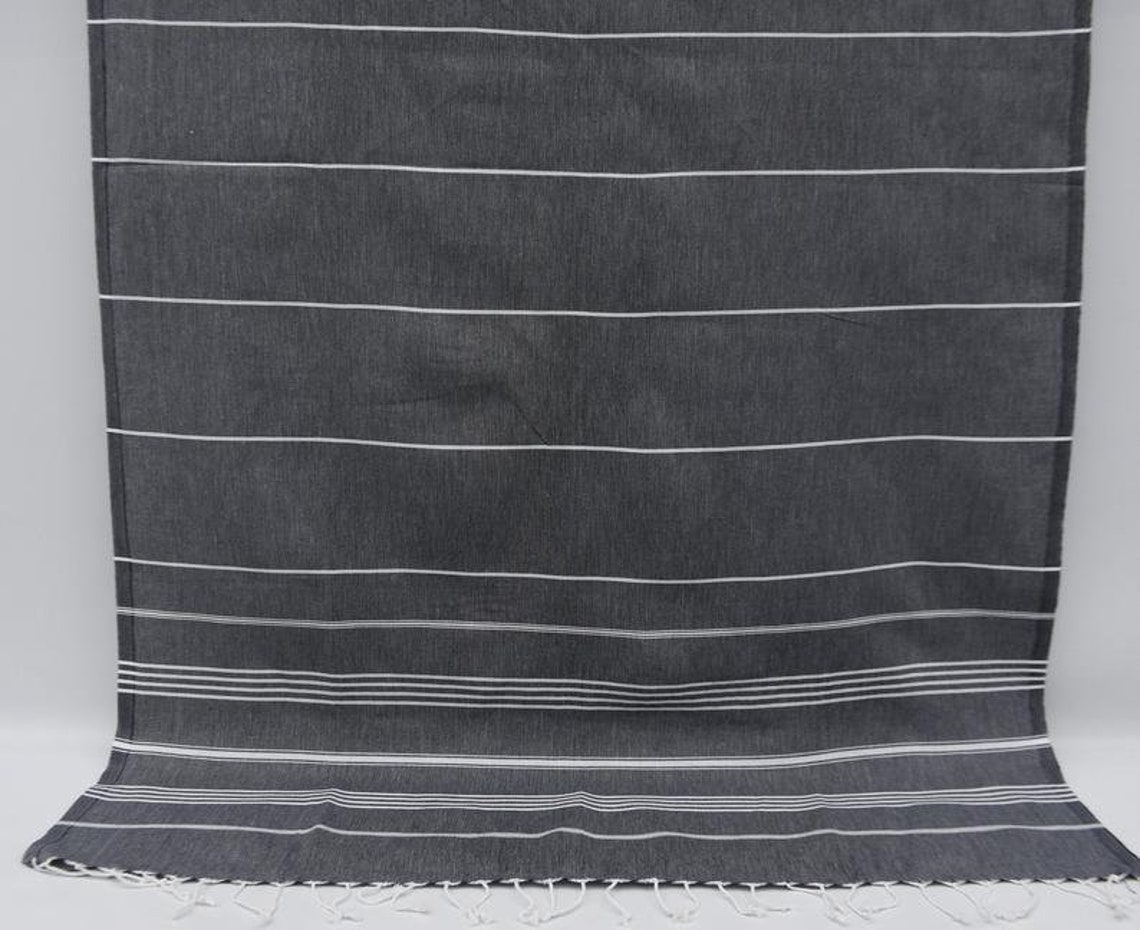 Black Turkish Towel Beach Towel Peshtemal Turkish Bath | Etsy