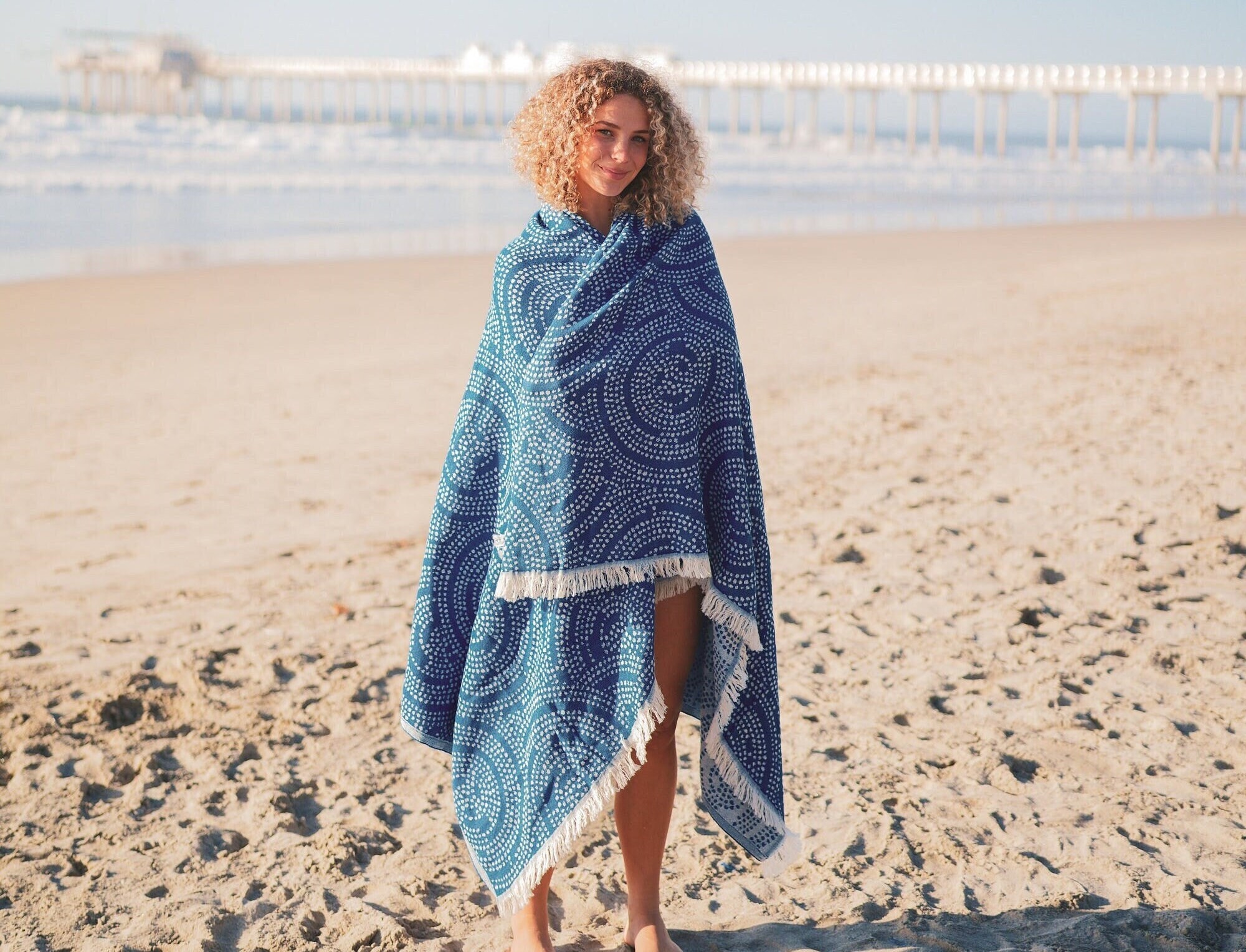 Cotton beach throw sale