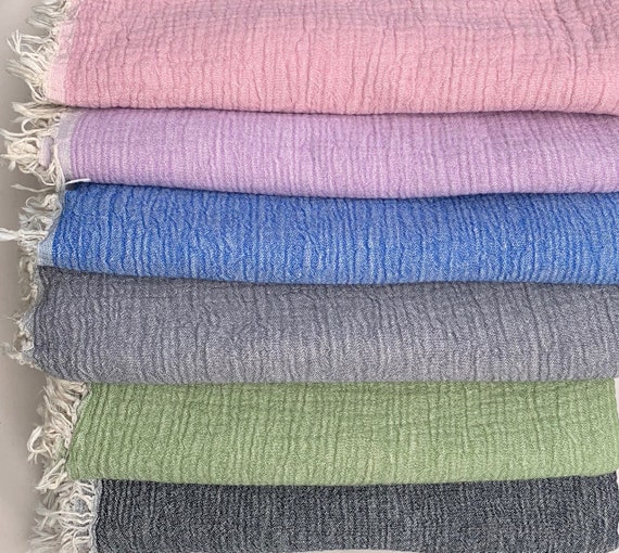 Housewarming Gift Organic Cotton Gauze Blanket: Turkish Towel Beach Throw, Farmhouse Decor, Sofa Throw