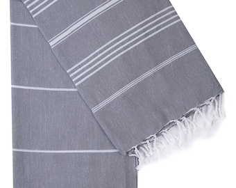 Gray Turkish Towel, Organic Cotton Towel, Travel Towel, Bathroom Decor, Beach Towel, Bath Towels, Bridesmaids Gift,Employee Gift,Bulk Gift