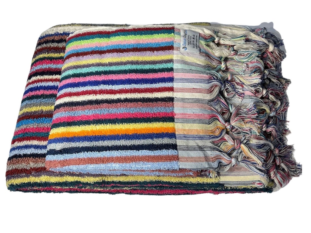 Modern Farmhouse Hand & Guest Turkish Towels Handmade 2piece Stripe Turkish Cotton Towels