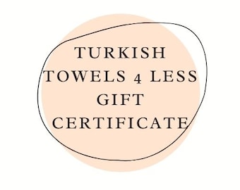 Chèque-cadeau, cadeau de serviette turque, cadeau de Noël, cadeau d'anniversaire, cadeau d'anniversaire, valable uniquement dans la boutique Turkish Towels 4 Less