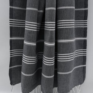 Black Turkish Towel, Beach Towel, Peshtemal, Turkish Bath Towel, Beach ...