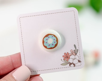 Fabric Needle Minder - Donut Needle Keeper - Magnetic Pin Holder - Embroidery - Cross Stitch - Quilting - Sewing