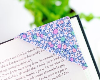 Cute Bookmark for Girl - Pastel Page Marker - Washable Fabric Bookmark - Floral Page Holder - Reader Gift - Book Worm - Reading