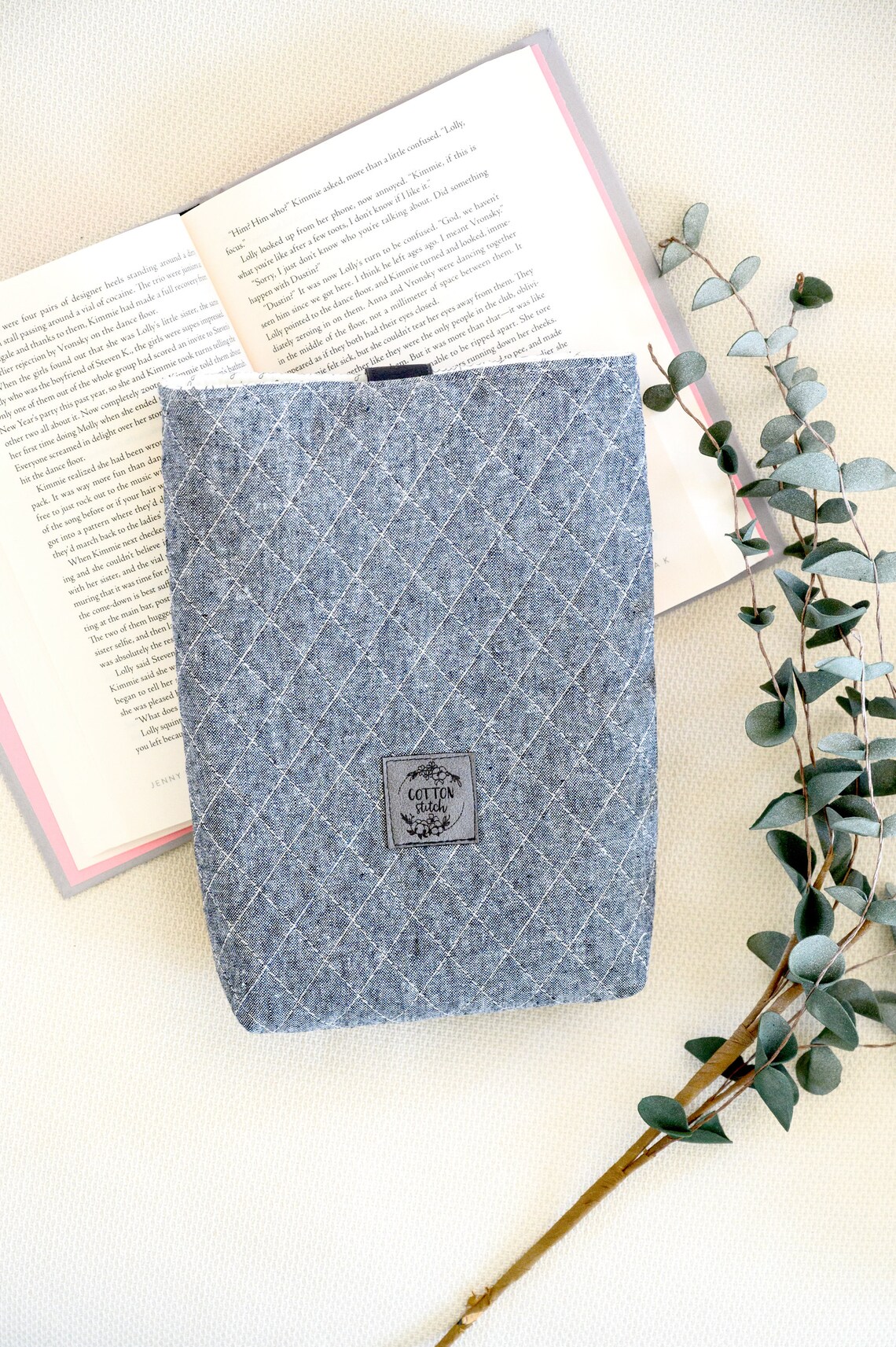 Protective Book Cover Quilted Book Sleeve Padded Storage Etsy UK