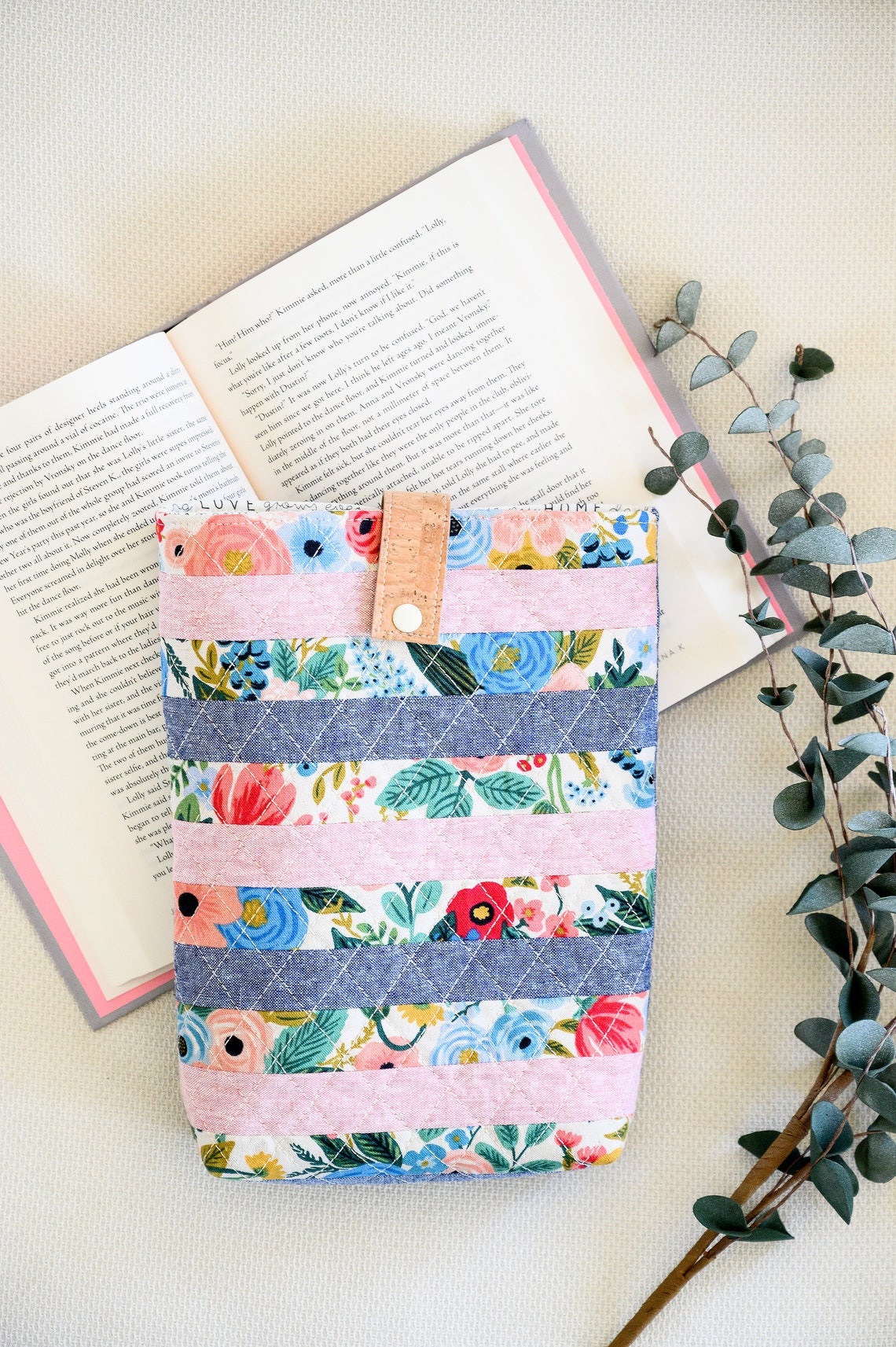 Protective Book Cover Quilted Book Sleeve Padded Storage Etsy