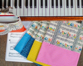 Piano Book Bag - Music Tote - Gift for Recital - Music themed Present - Sheet Music Pouch - Music Teacher Gift