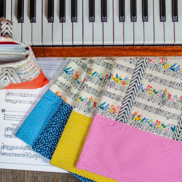 Piano Book Bag - Music Tote - Gift for Recital - Music themed Present - Sheet Music Pouch - Music Teacher Gift