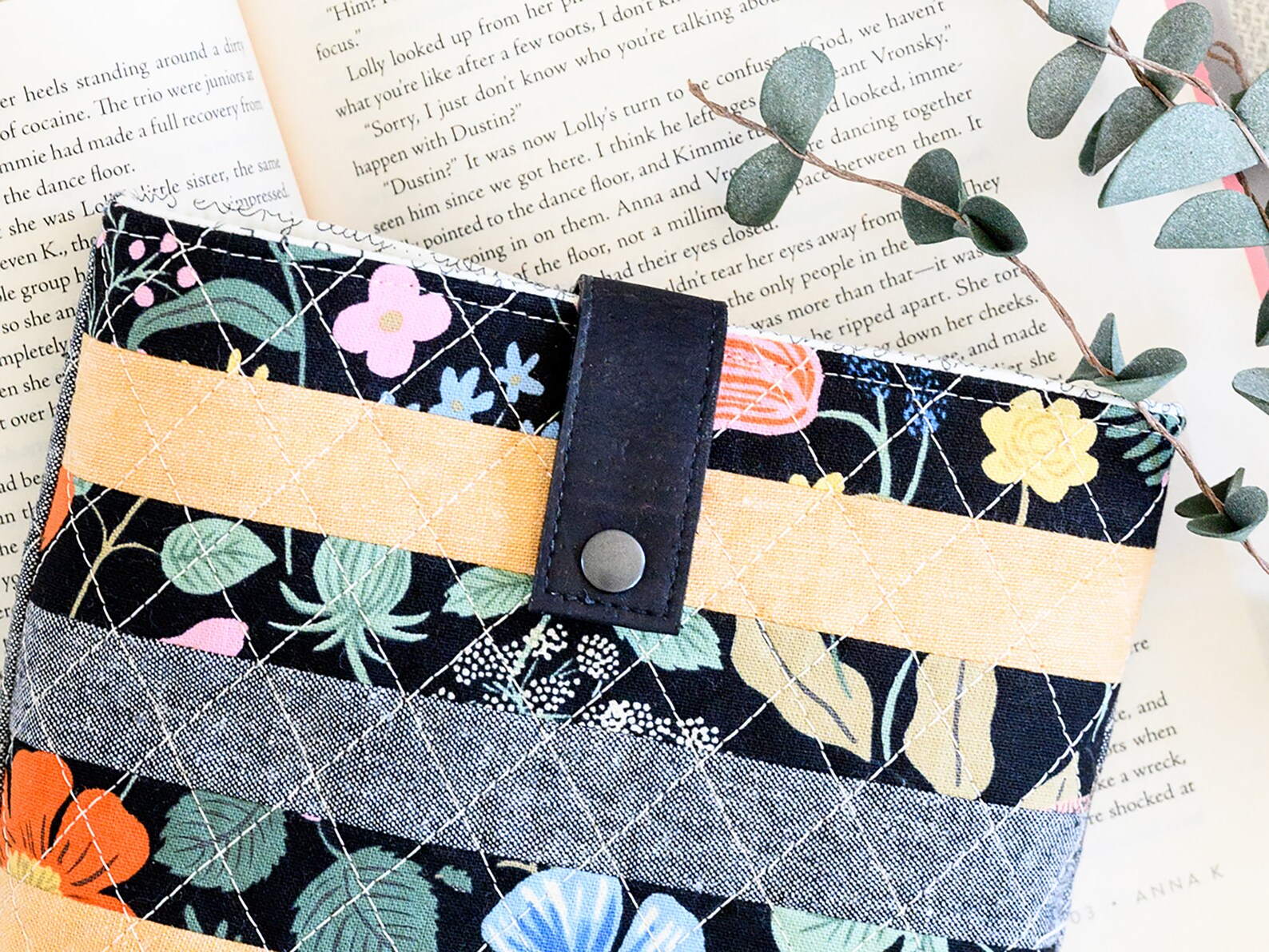 Protective Book Cover Quilted Book Sleeve Padded Storage Etsy
