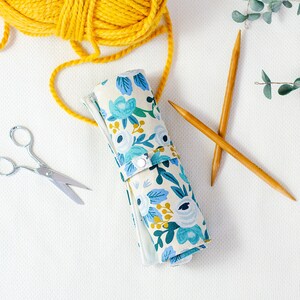 Floral DPN Storage Case Knitting Needle Roll Up Pouch Crochet Hook Storage Bag Double Pointed Needle Cozy image 4