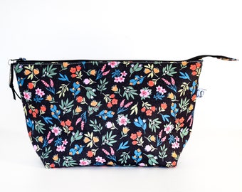 Cosmetic Bag - Waterproof Zipper Pouch - Floral Make Up Bag - Washable Toiletry Bag