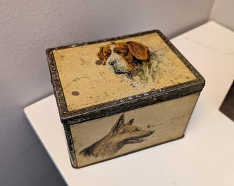 1920's Dog Series Arnott's Biscuit tin made in England/Australia