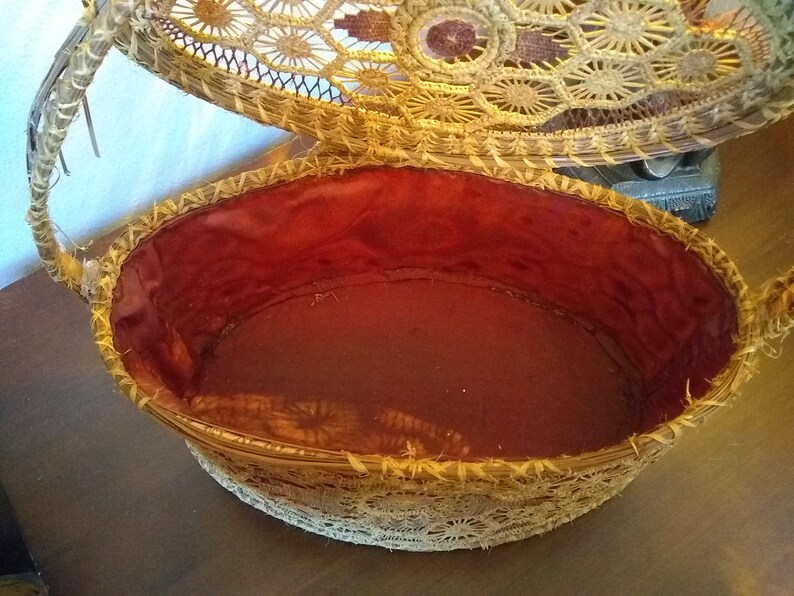 Antique pine needle basket / vintage pine needle purse Etsy