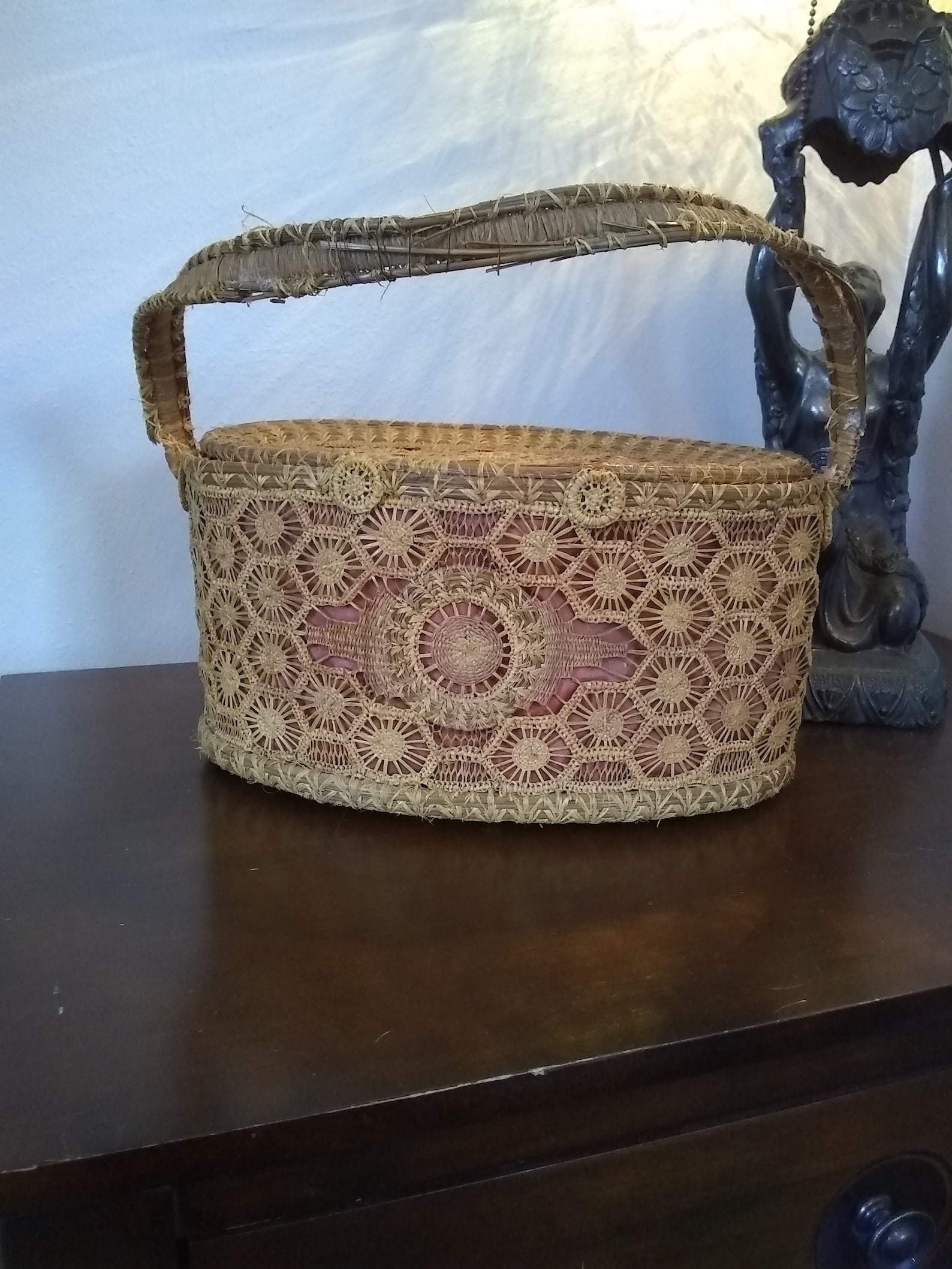 Antique pine needle basket / vintage pine needle purse Etsy
