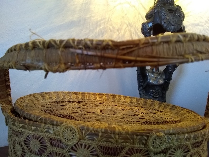 Antique pine needle basket / vintage pine needle purse Etsy