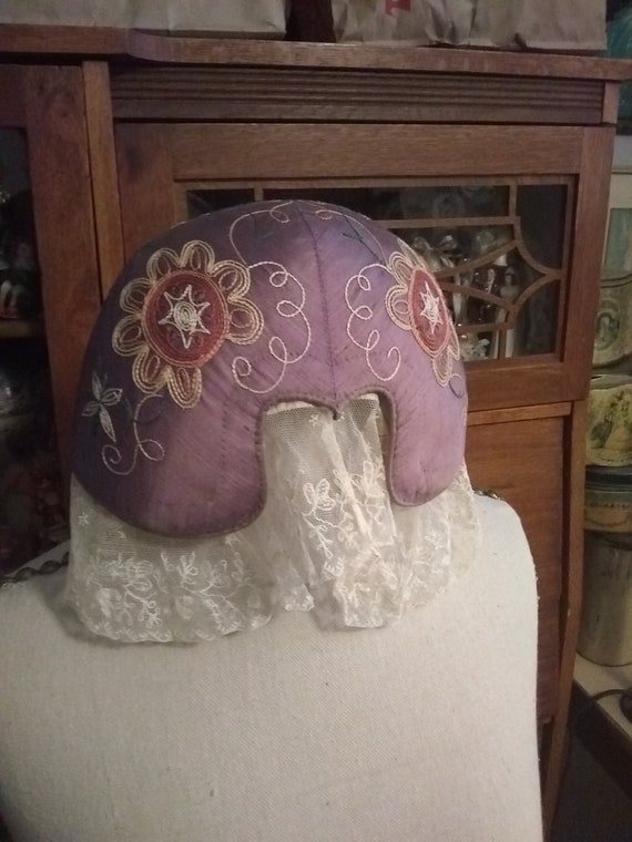 1920's purple silk cap