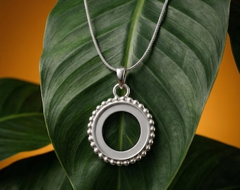 925 Sterling Silver Round Bezel Pendant Setting, Resin, Breastmilk, Memorial Jewelry DIY