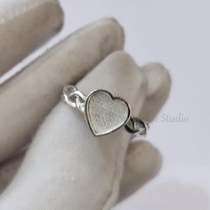 925 Sterling Silver Heart Blank Bezel Ring: Braided Band, Resin & Keepsake DIY