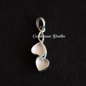 925 Sterling Solid Silver, 6mm Heart Shape Blank Bezel Pendant Setting, Good for Resin & Ashes Work, Keepsake/Breastmilk DIY, Locket Charm