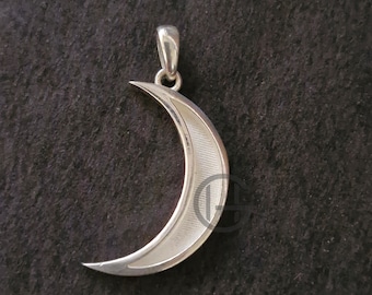 925 Sterling Solid Silver Crescent Moon Shape Breastmilk/Keepsake Pendant Setting, Good for Resin & Ashes Work, Memorial Locket, DIY Charms