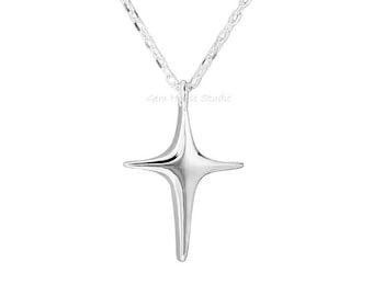 925 Sterling Silver Star Necklace, Plain Star Pendant Necklaces, Valentines Gifts, Layering Necklace, Love Gift Star Necklace,  Gift For her