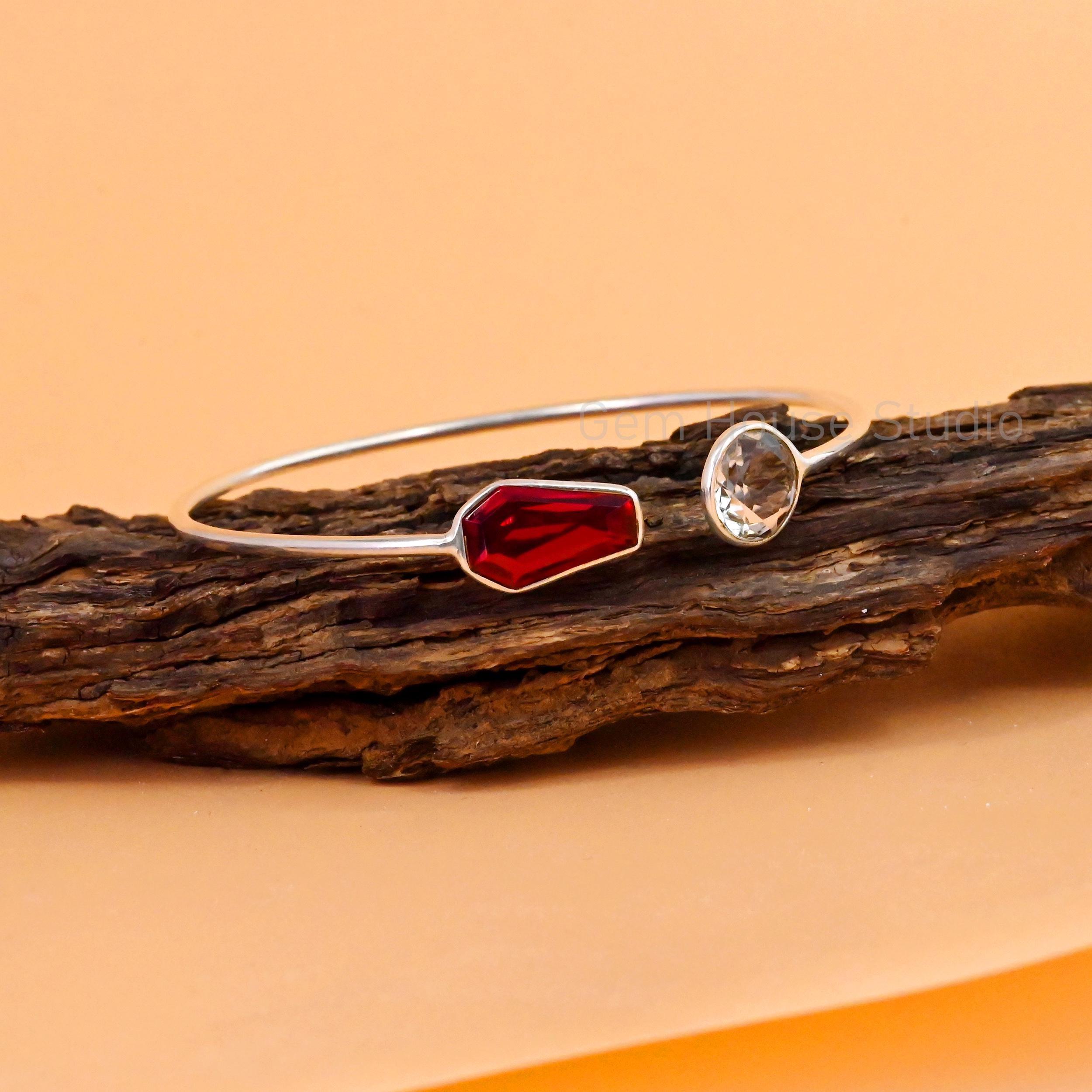 Bracelet Argent 925 et Grenat et Labradorite Ref. 38152