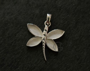 Good for Resin & Ashes Work, Dragonfly Blank Bezel Pendant Setting, 925 Sterling Silver, Keepsake/Breastmilk DIY , Locket Charm Insect Lover