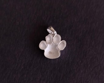 925 Sterling Solid Silver 14mm Dog Paw Print Blank Bezel Pendant Setting, Good for Resin & Ashes Work, Keepsake/Breastmilk DIY, Animal Lover