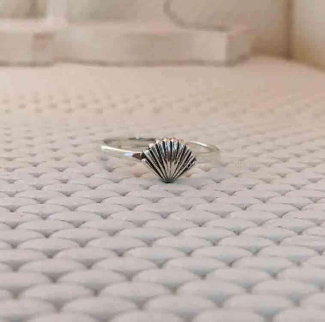 Silver Stackable Rings Ocean 925 Sterling Silver Ring, Seashell Ring, for Beach Lover, Stacking ...