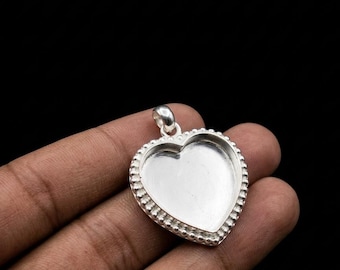 Heart Pendant Setting, Heart Keepsake Pendant Blank, Memorial Jewelry Pendant, Ashes Pendant Base, Breastmilk Jewelry Supply, Resin Pendant