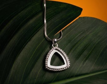 925 Sterling Silver Triangle Bezel Pendant Setting, Resin, Breastmilk, Memorial Jewelry DIY