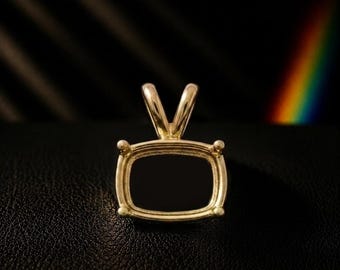 Rectangle Cushion Bezel Pendant Setting, Blank Resin Jewelry Setting, 925 Sterling Silver Keepsake Pendant, DIY Memorial Jewelry