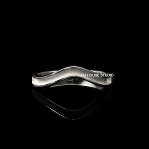 925 Sterling Solid Silver Curved Wide Channel The Wishbone Blank Ring, Good for Crushed Opal, Inlay, Resin & Ashes Work, Keepsake DIY Crafts