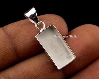 Sterling Silver Rectangle Bezel Pendant: Resin, Opal & Keepsake Crafts