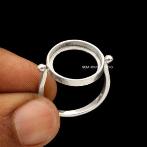 925 Sterling Silver Ring, Round Blank Bezel Band Ring, Good for Resin & Ashes Work, Breastmilk/Keepsake DIY, Crafts Supply Gift For Mother