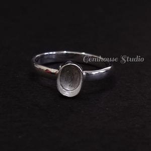 4x6mm To 16x20mm Oval 2mm Deep Plain Bezel Ring, for Gemstone Setting, 925 Sterling Silver Ring, Resin Ashes Work, Keepsake/Breastmilk DIY