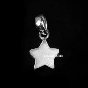Sterling Silver Star Bezel Pendant: 10mm Blank DIY Resin Keepsake