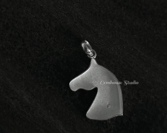 Horse Face 925 Sterling Silver, Good Luck Pendant, Breastmilk/Keepsake Blank Pendant, Good for Resin & Ashes Work, Horse Face Jewelry Crafts