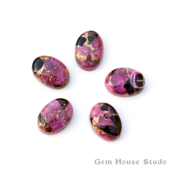 Purple Copper Turquoise Approx 36X36 mm Round Shape Cabochon Smooth Flat Bottom Jewelry Making Loose Gemstones Purple Copper Turquoise