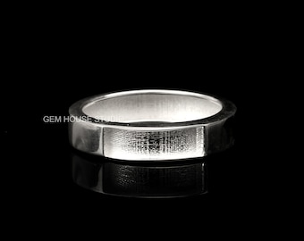 925 Sterling Silver Wide Band Blank Bezel Ring: men ring DIY Inlay, Resin & Ashes keepsake Memorial Jewelry