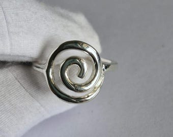 925 sterlingzilveren spiraalring - handgemaakte sterlingzilveren spiraalring - minimalistische wervelsieraden - wervelring voor vrouwen -