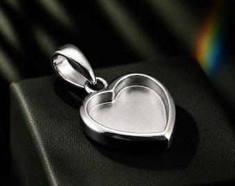 Heart Pendant Setting, Heart Keepsake Pendant Blank, Memorial Jewelry Pendant, Ashes Pendant Base, Breastmilk Jewelry Supply, Resin Pendant