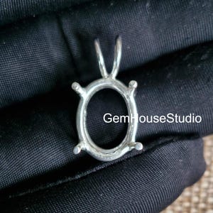 スターリングシルバーのオーバルベゼルペンダント：DIYの宝石セッティング