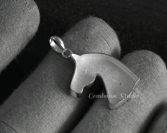 Horse Face 925 Sterling Silver, Good Luck Pendant, Breastmilk/Keepsake Blank Pendant, Good for Resin & Ashes Work, Horse Face Jewelry Crafts